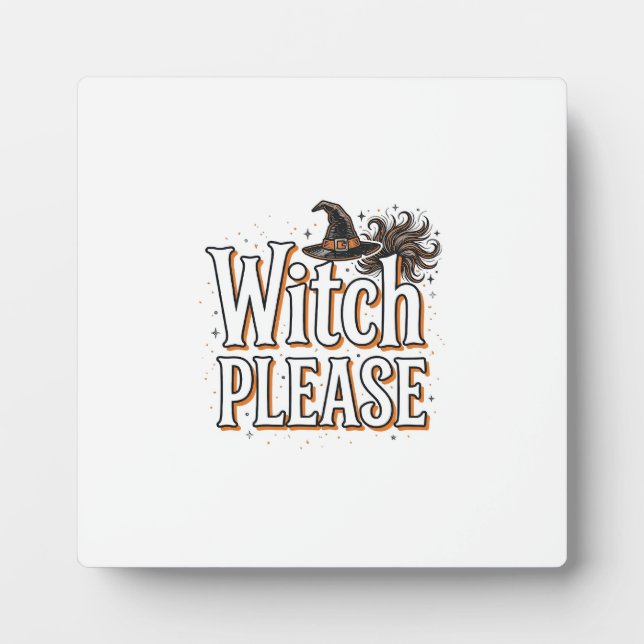 Bitte alte Hexe Halloween-Vektordesign_1 Fotoplatte (Vorderseite)