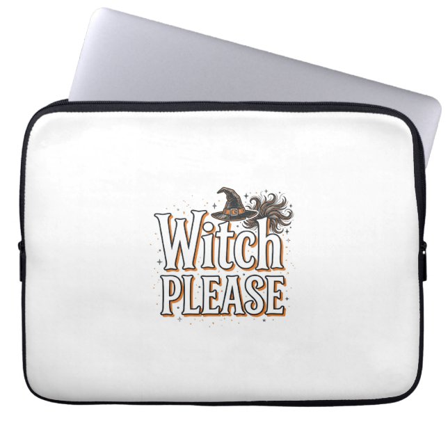 Bitte alte Hexe Halloween-Vektordesign_1 Laptopschutzhülle (Vorderseite)
