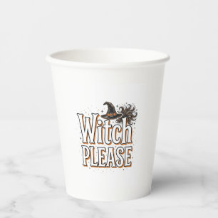 Bitte alte Hexe Halloween-Vektordesign_1 Pappbecher