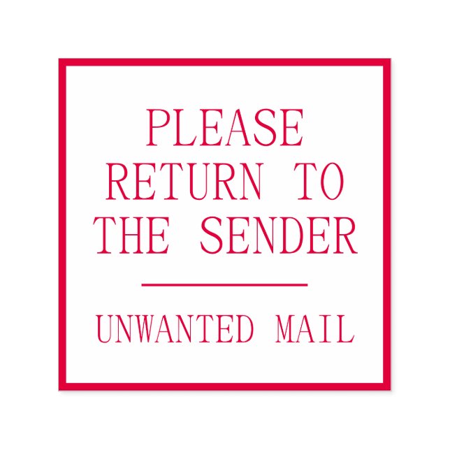 "BITTE AN DEN SENDER ZURÜCKKEHREN" "UNGEWÜNSCHTE M PERMASTEMPEL (Design)