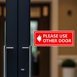 Bitte Anderes Türschild Mit Pfeil Rot Aufkleber
