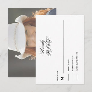 bitte antworten cowboy foto elegant modern RSVP ka Karte