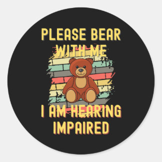Bitte beachte mich, dass ich eine Behinderung höre Runder Aufkleber