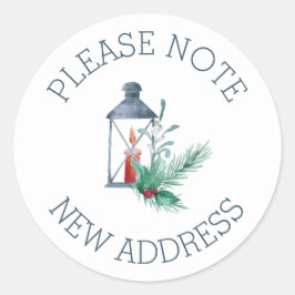 Bitte beachten Sie die neue Adresse Holly Candle L Runder Aufkleber