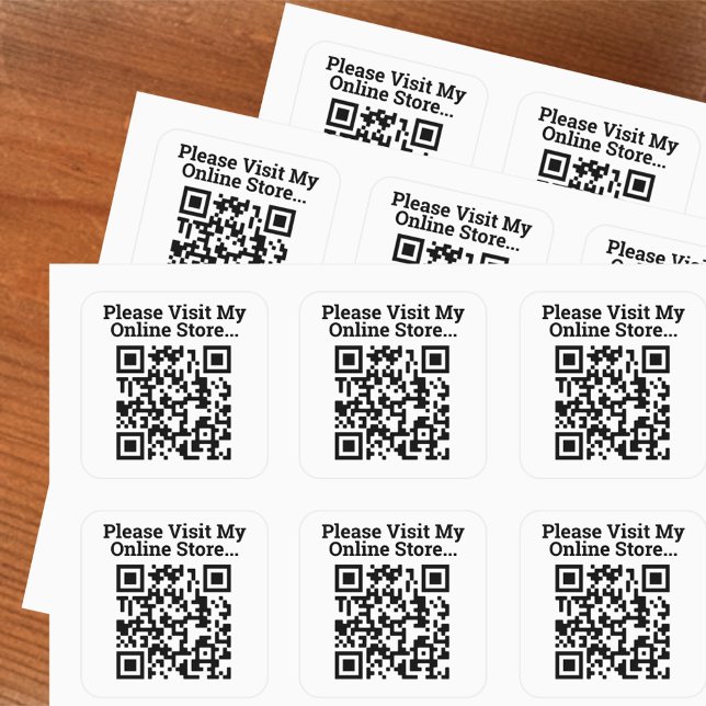 Bitte besuchen Sie meinen Online Store QR Code Des Quadratischer Aufkleber (Von Creator hochgeladen)