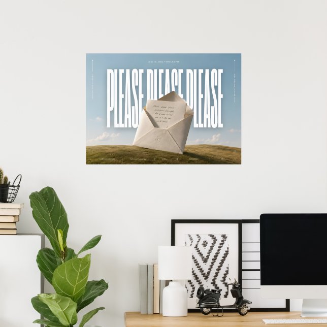 BITTE BITTE BITTE - SC-Zitat-Wandkunstposter Poster (Heimbüro)