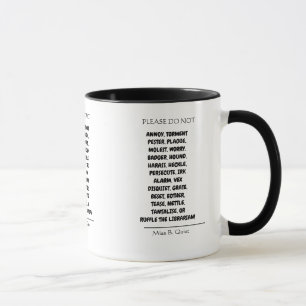 Bitte den Bibliothekar Spaß Puns nicht belästigen Tasse