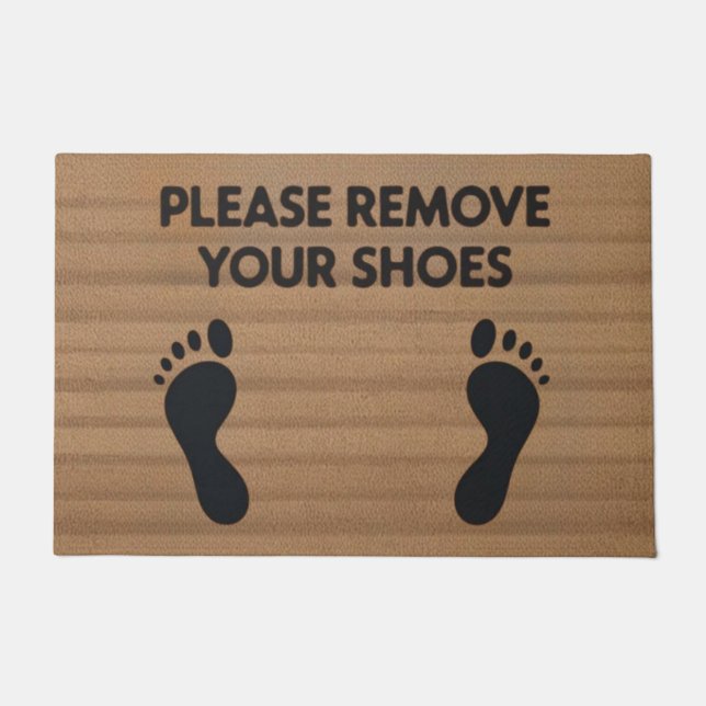 Bitte entfernen Sie Ihre Schuhe Fußmatte (Vorderseite)