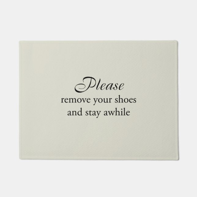 Bitte entfernen Sie Ihre Schuhe und Bleibe Sie ein Fußmatte (Vorderseite)