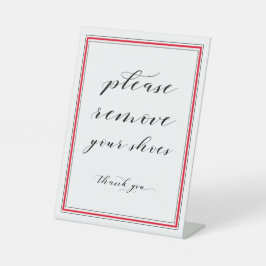 Bitte entfernen Sie Ihre Schuhsignatur Sockelschild