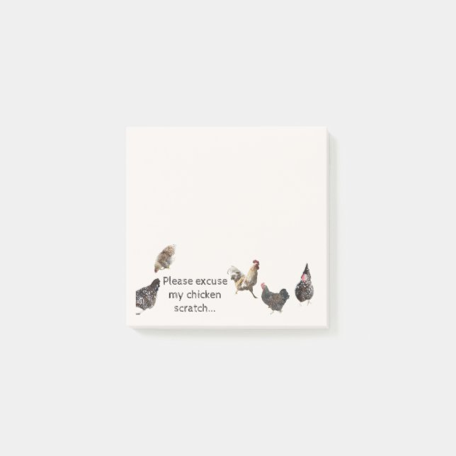 Bitte entschuldigen Sie meine Chicken Scratch Post Post-it Klebezettel (Vorderseite)