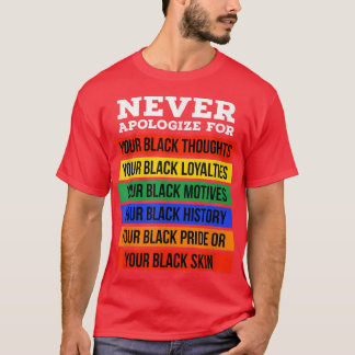 Bitte entschuldigen Sie niemals Ihre Blackness Bla T-Shirt