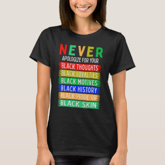 Bitte entschuldigen Sie niemals Ihre Blackness Bla T-Shirt