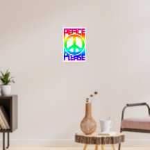 Bitte Frieden Regenbogen-Lettern