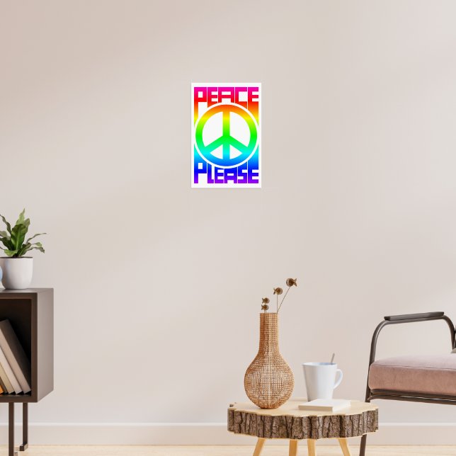 Bitte Frieden Regenbogen-Lettern Poster (Wohnzimmer 3)
