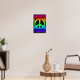 Bitte Frieden Regenbogen-Lettern Poster