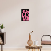 Bitte Frieden Rosa Schrift