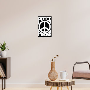 Bitte Frieden Weiße Schrift Poster