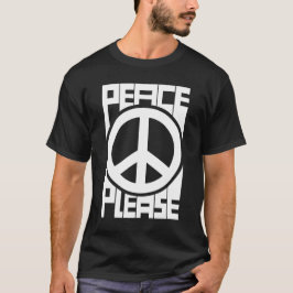 Bitte Frieden Weiße Schrift T-Shirt