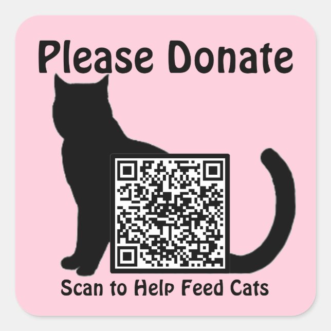 Bitte geben Sie benutzerdefinierten QR Code Cat Th Quadratischer Aufkleber (Vorderseite)