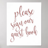 Bitte geben Sie unser Gästebuch-Rose Gold Glitzer-