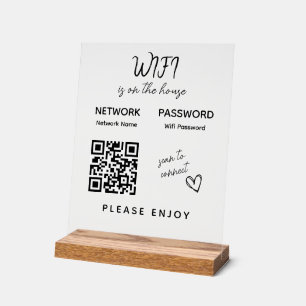Bitte genießen Sie die WiFi-Kennwortprüfung, um QR Acrylschild