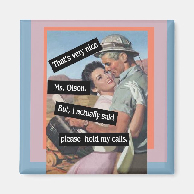 Bitte halten Sie meine Anrufe Vintag Magnet (Vorne)