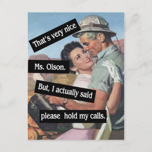 Bitte halten Sie meine Anrufe Vintage lustig Postkarte