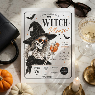 Bitte Hexe Halloween-Cocktailparty  Feiertagskarte