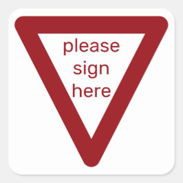 bitte hier Aufkleber unterschreiben