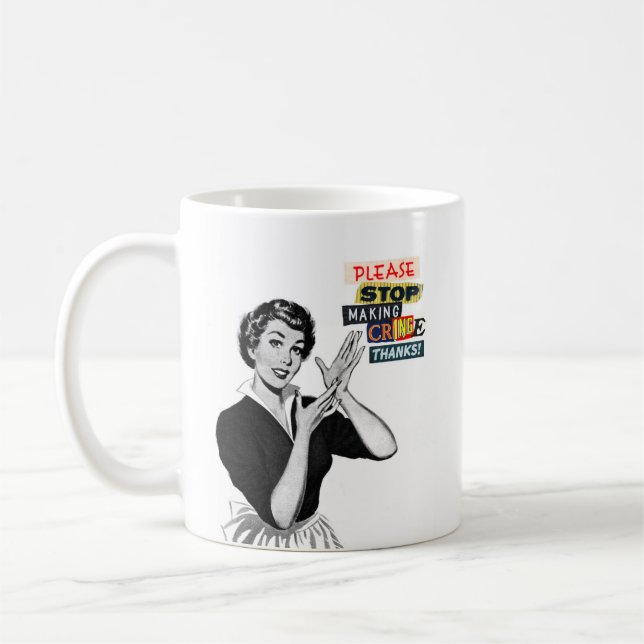 Bitte hören Sie auf, Spritzen zu machen Kaffeetasse (Links)