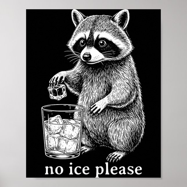 Bitte kein Eis Lustiger Waschbär-Meme Männer Fraue Poster (Vorne)