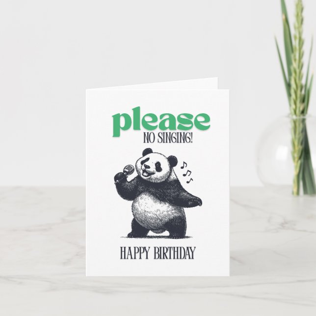 Bitte, kein Gesang Dankeskarte (Vorderseite)
