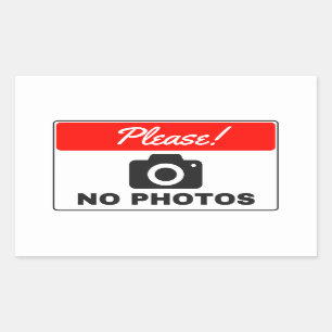 Bitte keine Fotos aufkleben Rechteckiger Aufkleber