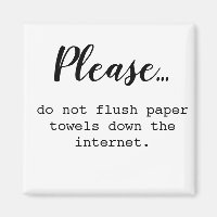 Bitte keine Papierhandtücher im Internet abspülen
