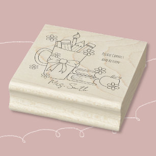 Bitte korrigieren und zurück Lehrer Holz Kunst Ste Gummistempel