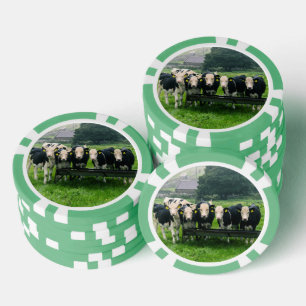 Bitte lächeln! Süße und lustige Kühe Pokerchips