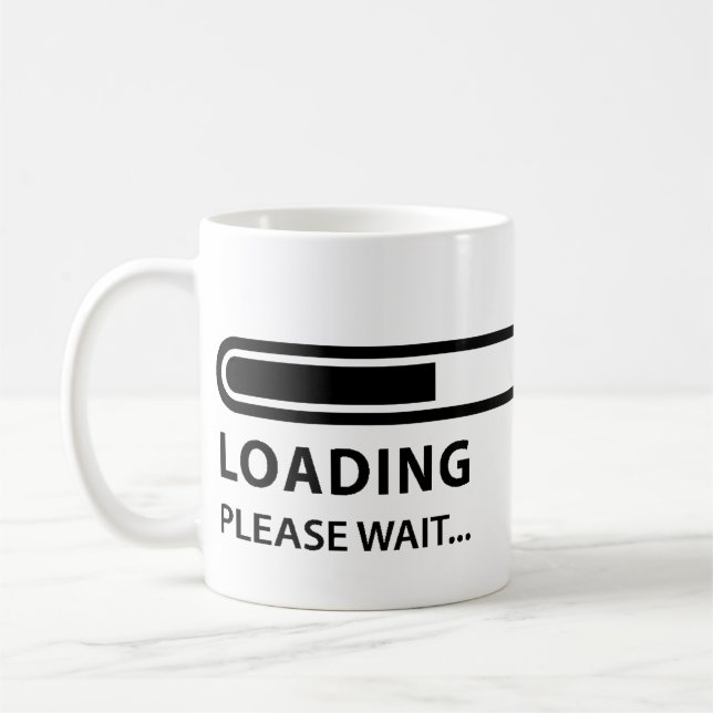 Bitte ladend warten Sie, kommen Sie Bar Kaffeetasse (Links)