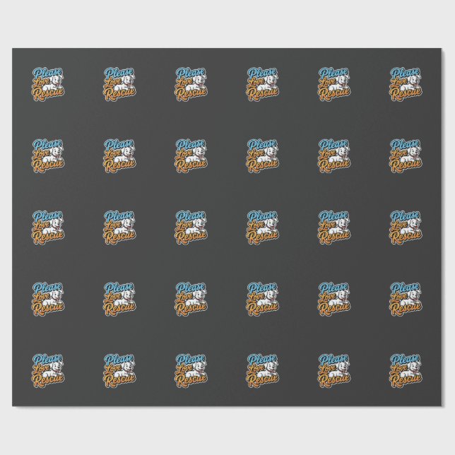Bitte lieben Sie den Rettungshund Geschenkpapier (Flach)
