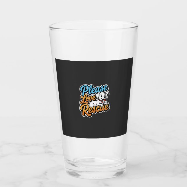 Bitte lieben Sie den Rettungshund Glas (Vorderseite)