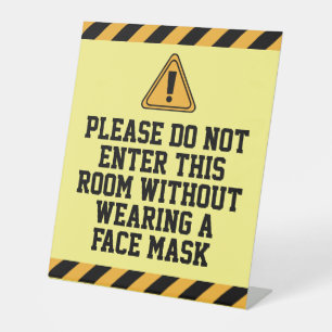 Bitte Maske tragen Sockelschild