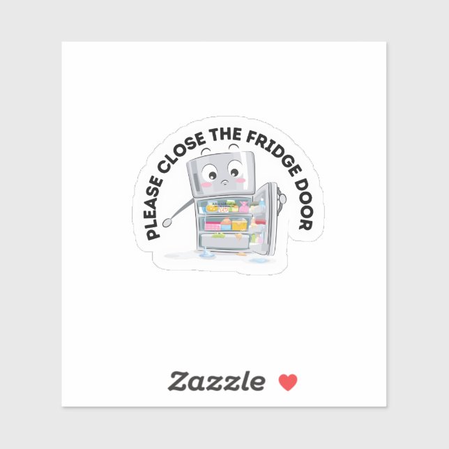 Bitte nahe die Tür zum Kühlschrank Aufkleber (Blatt)