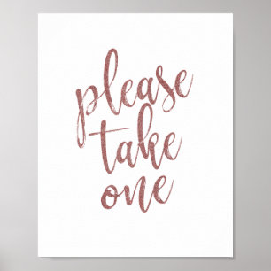 Bitte nehmen Sie ein Rosen-Gold-Glitzer-Hochzeitss Poster