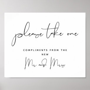 Bitte nehmen Sie eins, Gastgeschenke Hochzeiten un Poster