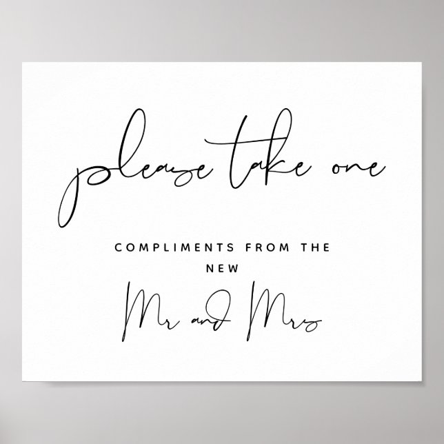 Bitte nehmen Sie eins, Gastgeschenke Hochzeiten un Poster (Vorne)