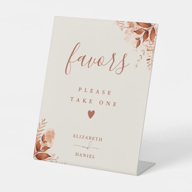 Bitte nehmen Sie Gunst Herbst Rustikale Flora Sockelschild (Vorderseite)