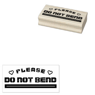 Bitte nicht biegen gummistempel