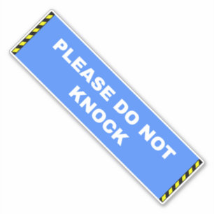 Bitte nicht klopfen Schild - Blau Aufkleber