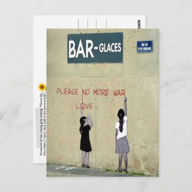 Bitte nicht mehr Krieg/Liebe, Normandie, Frankreic Postkarte (Vorne/Hinten)