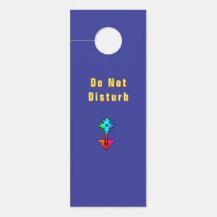 Bitte nicht stören Blumen-Logo Blau   Türanhänger